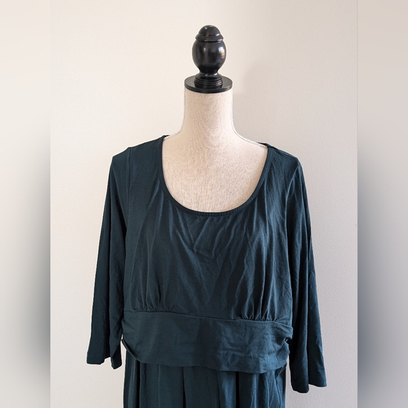 NWT Sz 14 Seraphine Emerald Jersey Maternity Nursing Dress - Picture 3 of 16